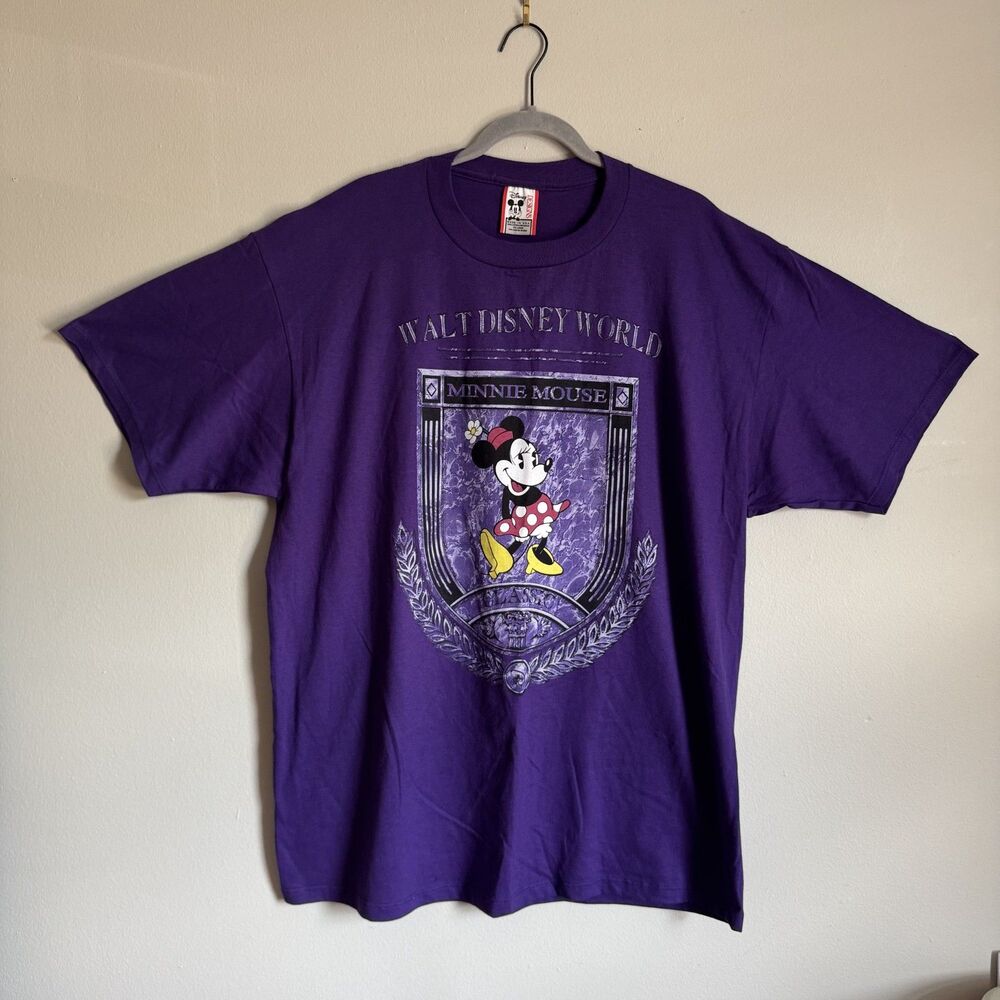 Vintage Disney Designs Shirt Adult 2XL Purple Disneyland Minnie Mouse USA Made